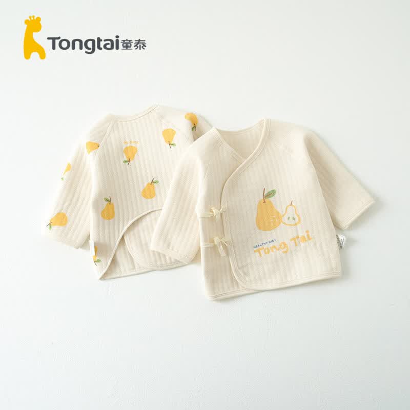 童泰秋冬0-3个月新生儿宝宝衣服家居保暖半背衣内衣上衣2件装 黄色 52cm属于什么档次？