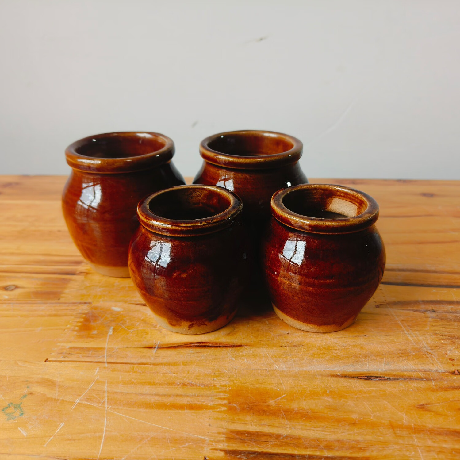 云南老式陶瓷厨房土陶罐子小财罐厨房收纳土陶瓶佐料缸粗陶小号 c1 c2