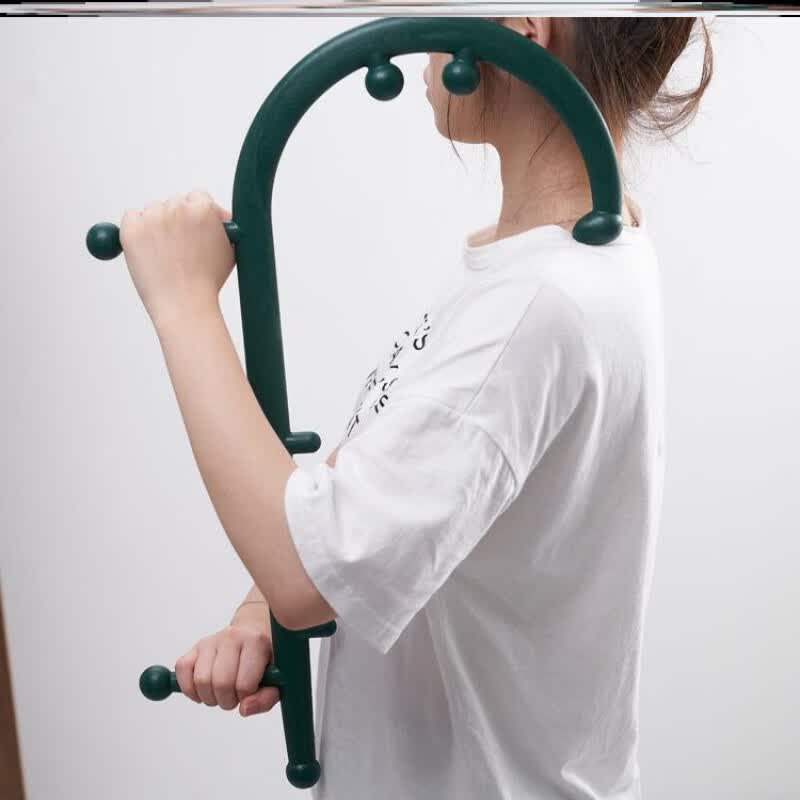 肩胛骨缝按摩器 肩胛骨按摩器骨缝勾背原始点不求人按摩棒仗肩背 绿色