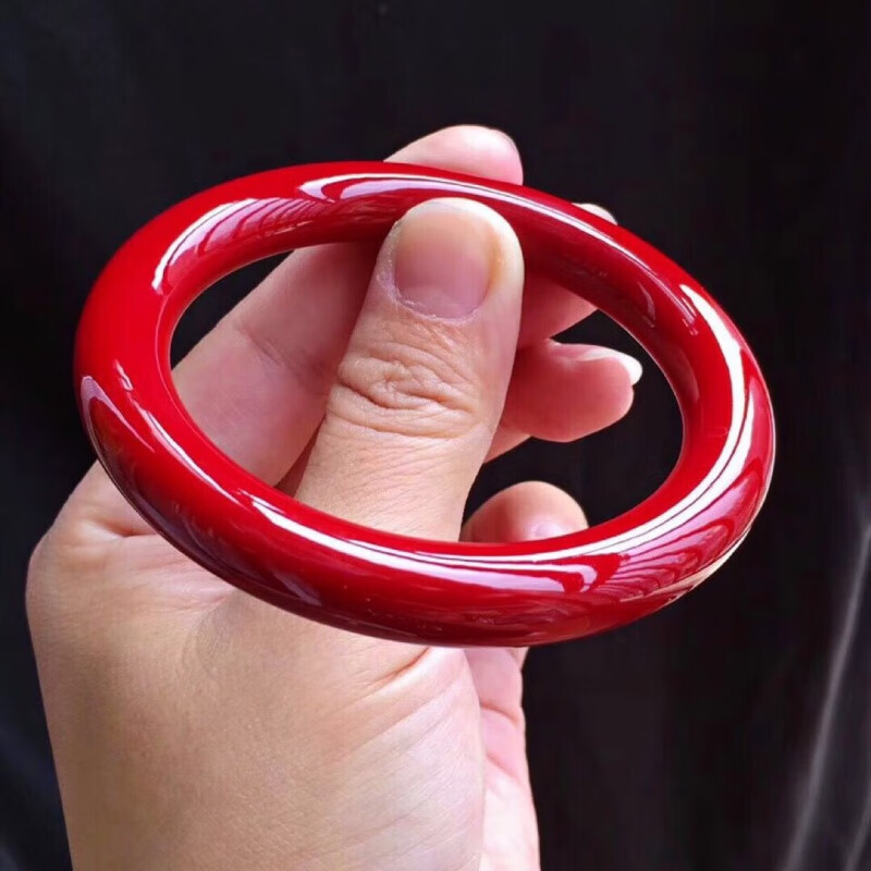 益福顺本命年龙年女手镯红色珊瑚红首饰品圆条款复古民族风饰品礼佳品