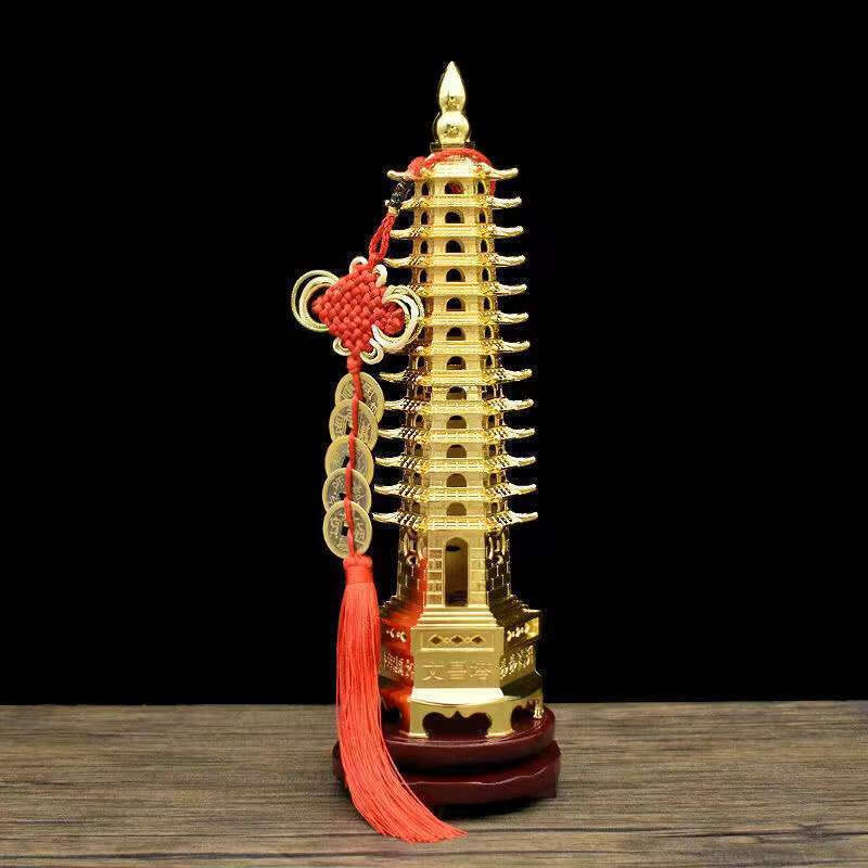 霏皖文昌塔 纯铜文昌塔男孩女孩通用全铜13层十三层九层客厅书桌摆件
