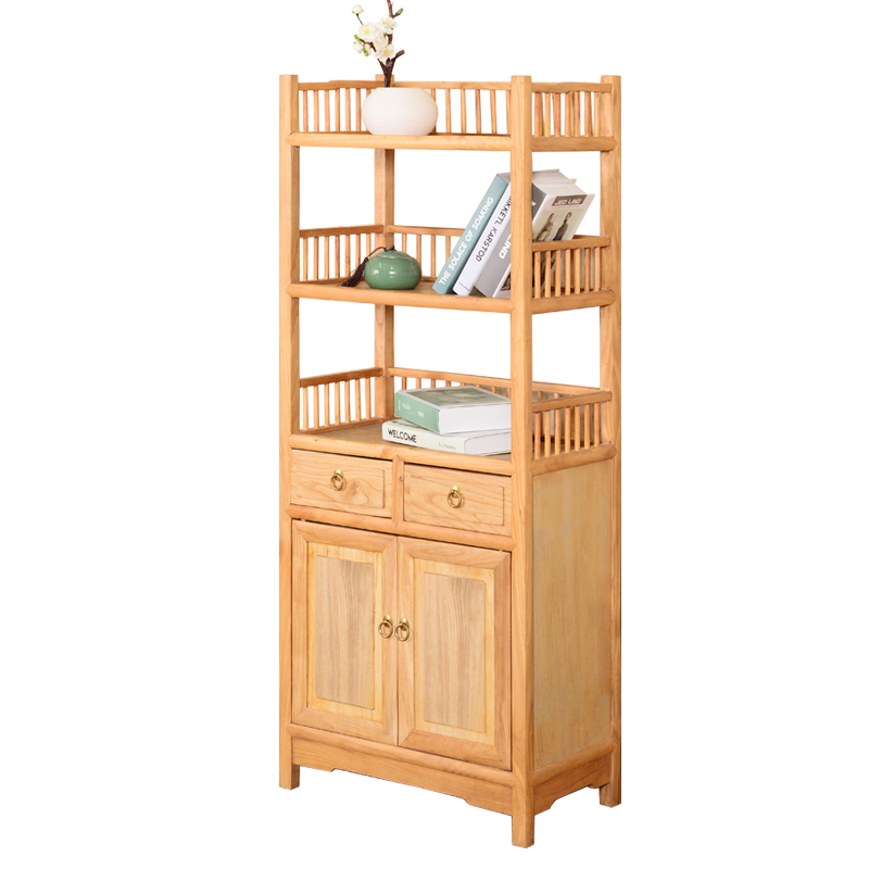 瑞呈堂 实木书架 书架落地书架博古架置物架实木小书架木质原木书架绘本架简易书架 JTA83 原木色