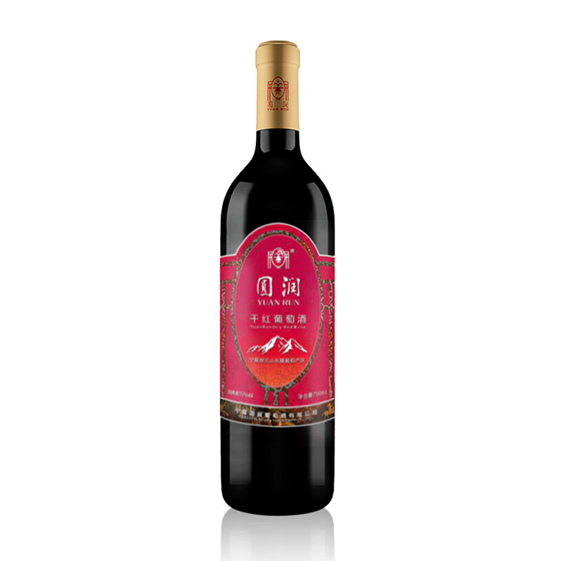 圆润(YUAN RUN)宁夏圆润干红葡萄酒 酒庄同名 橡木桶陈酿 果香馥郁 750ml 单瓶装 宝石红