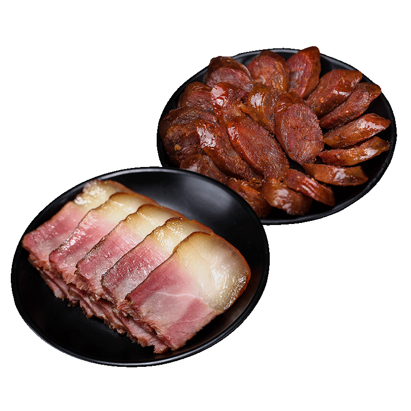 杨大爷四川腊肠麻辣香肠川味1000g成都特产肠腊味肉食熟食腊味烹饪食用 香肠1斤+后腿腊肉1斤【拍2件8折】