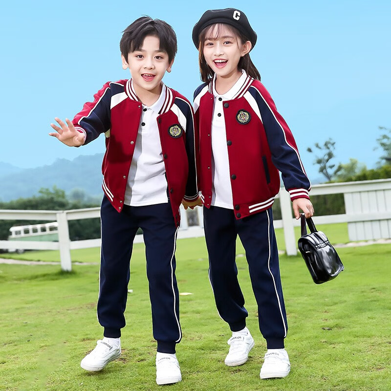 幼儿园园服春秋装棒球服老师运动件套装中小学生校服英伦儿童班服 166