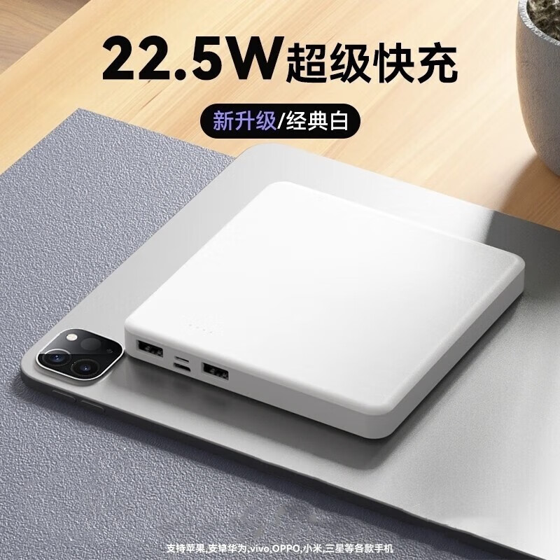 华盛经 适用ipad充电宝20000毫安时pro大容量pd快充超薄便携移动电源