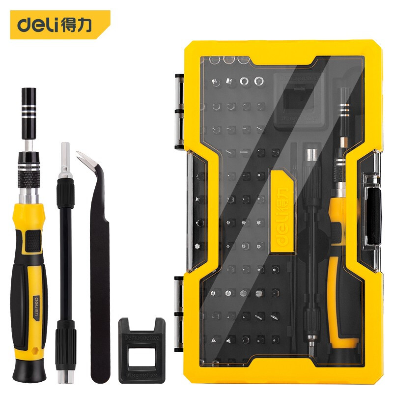 得力（deli）六角螺丝刀工具套装多功能梅花三角内六角异形改锥y型一十字起子 85件精密维修套装DL1085D