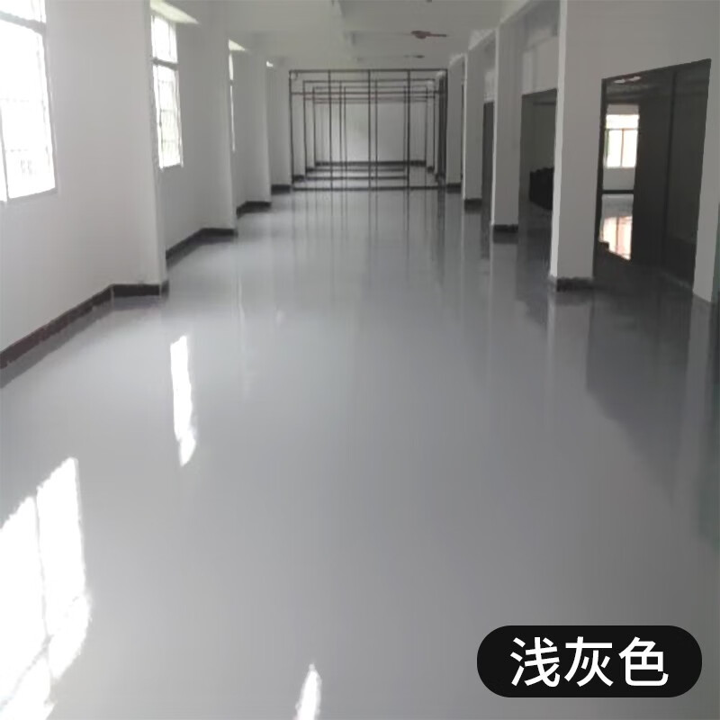 沐萱水性丙烯酸地坪漆水泥地面漆室内外家用地坪漆地板漆 浅灰色 18l