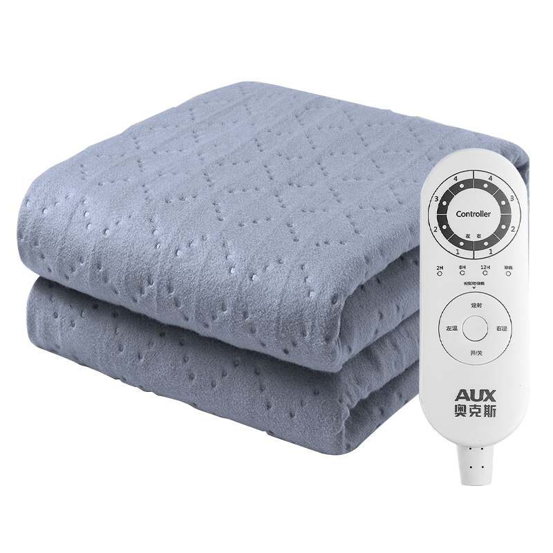 AUX 奥克斯 TT180×150-2X电热毯双人双控电褥子恒温调温定时安全学生宿舍家用无纺布 长1.8米宽1.5米