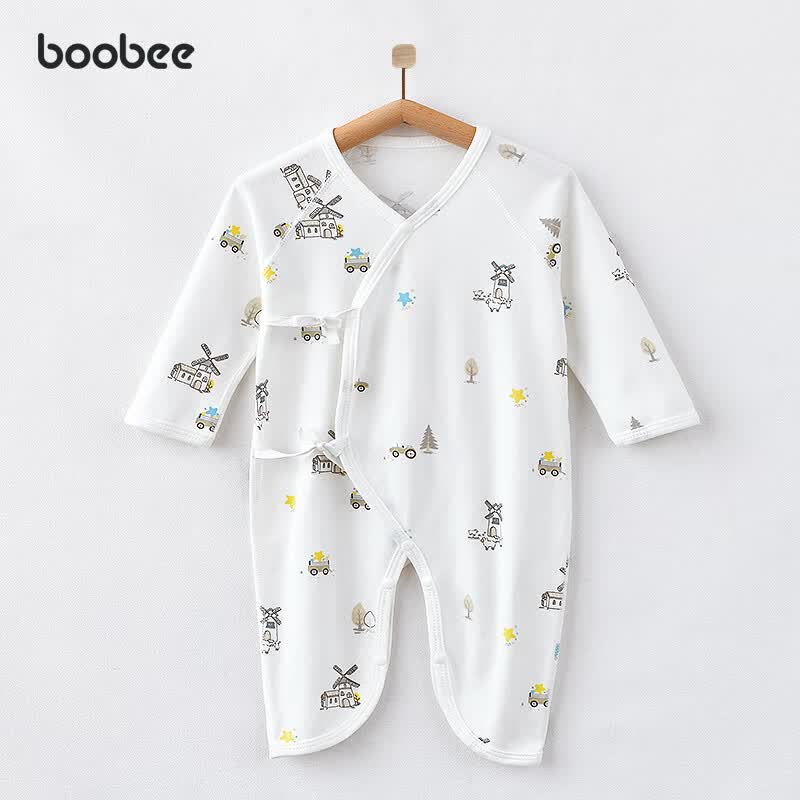 布比牛婴儿衣服0-6月纯棉新生儿内衣轻薄空调服秋宝宝四季蝴蝶哈衣内衣 单条装牧场52cm【0-2个月】属于什么档次？