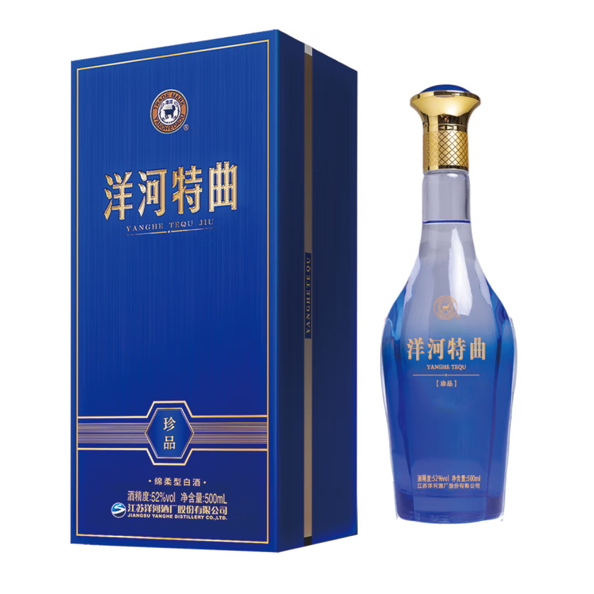 洋河特曲 500mL 52% 洋河洋河特曲绵柔浓香型白酒52度500mL 6瓶洋河特曲珍品整箱-京东