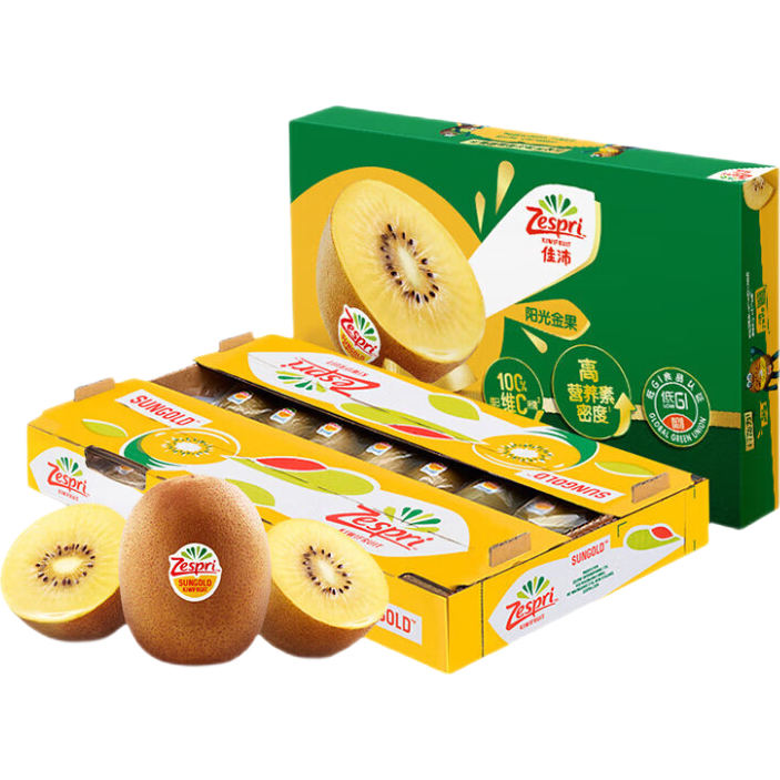 佳沛（zespri）新西兰  阳光金奇异果巨大果22粒原箱 单果重约144-175g 猕猴桃