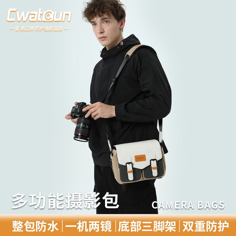 CADEN单肩相机包日系便携休闲微单单反卡登专业斜挎适用富士佳能索尼尼康相机包 D99中号【一机两镜+数码分仓+整包防水】高性价比高么？