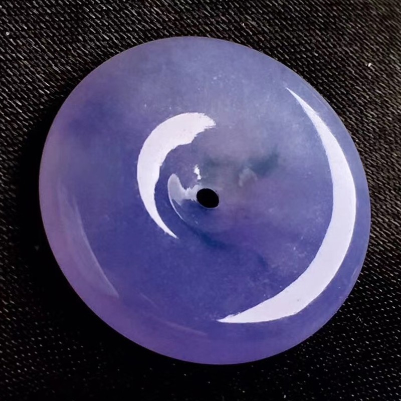 心偶玉翡翠吊坠缅甸a货玉石玻璃种玉观音佛冰种平安扣紫罗兰【付尾款