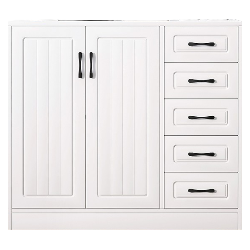 UCU 餐边柜柜子储物柜客厅收纳柜欧式简约茶水碗柜家用厨房置物柜 【双门五抽】吸塑门板 90*38*90CM