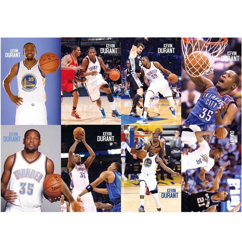 墙贴纸宿舍卧室墙壁画墙纸篮球球星周边纪念品 杜兰特b款(一套八张装)