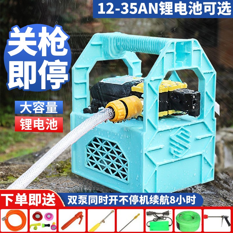 手提式充电弥雾机消毒喷雾机果树园林打药泵抽水洗车机高压双泵大功率