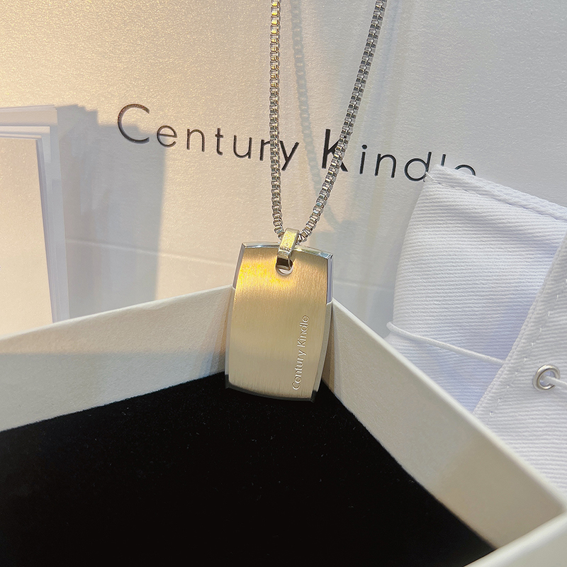 century kindle小ck系列方牌男士项链男潮流个性男生吊坠情人节送男