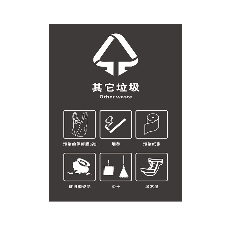 兰诗fw2196 垃圾分类贴纸标签纸垃圾桶标识贴纸可回收其他垃圾标签纸