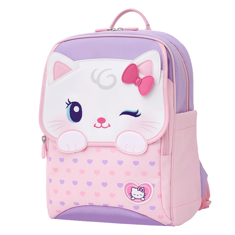 小虫家书包小学生女生一年级护脊减负轻便儿童背包1-3年级双肩包女孩4-6 粉蓝小号