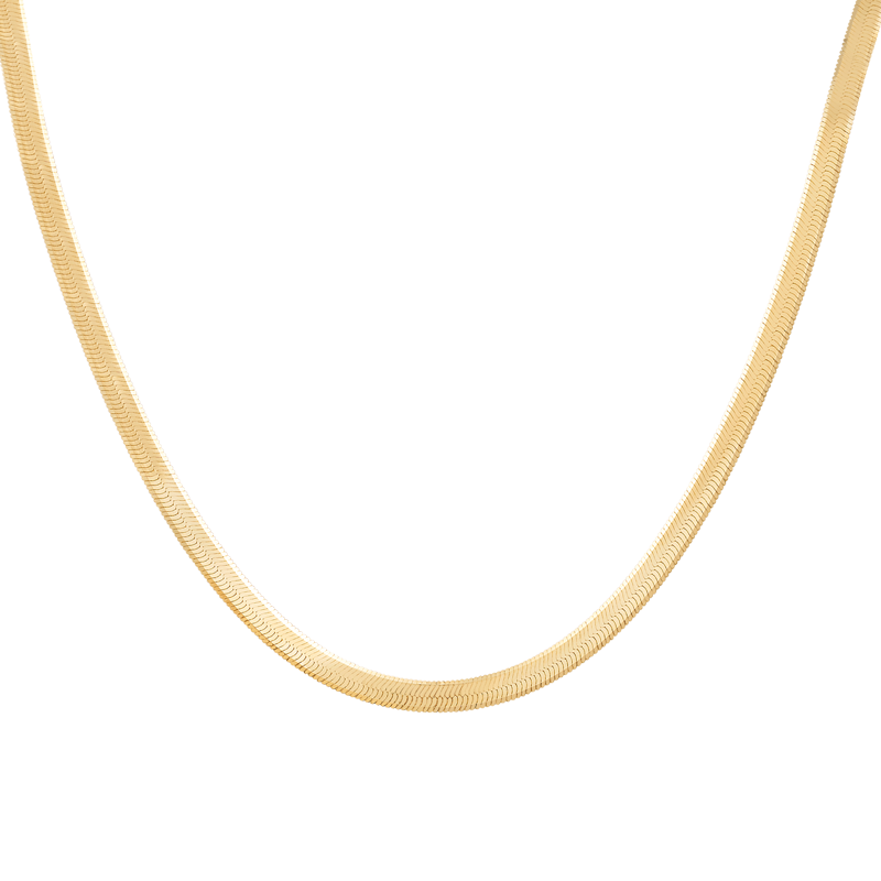 潮宏基 18K金项链女士彩金项链蛇骨链个性叠戴素链锁骨链F 黄18K金链约40-42cm+尾链
