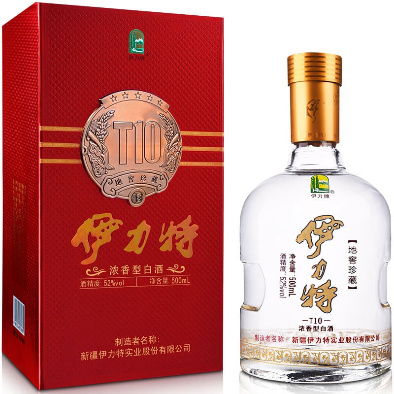 伊力特 十年珍藏 52度 高度白酒单只装 500ml 口感浓香型