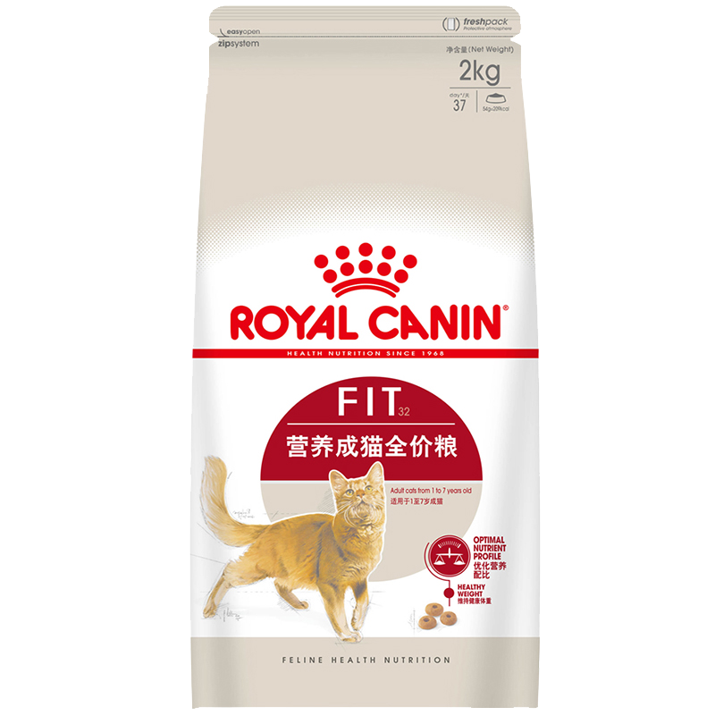 �ʼ�ROYAL CANIN è�� F32Ӫ����è�� ͨ��ά������ȥë��è�� 2kg����ιʳԼ1���¡�