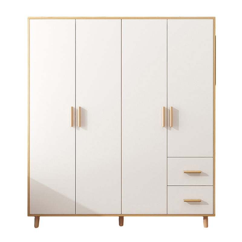 叶氏木语 衣柜简易木质两门小衣橱现代简约卧室实木柜子北欧可定制整体衣柜 【包入户包安装】浅胡桃+白色门 A款 长60cm深45cm高180cm