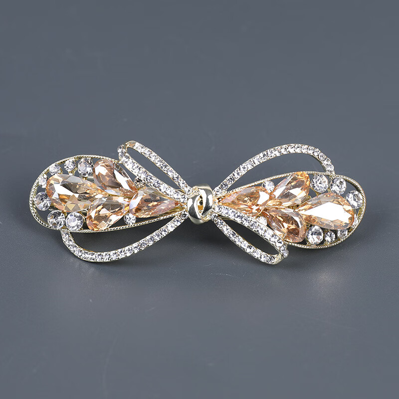 览日鸟感发夹韩国水钻马尾弹簧夹顶夹发饰水晶发卡盘发夹子头饰 水晶