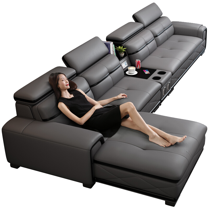 沙发 意式极简异形转角沙发组合小户型客厅乳胶 三人位+左转角【3.6米】 组合