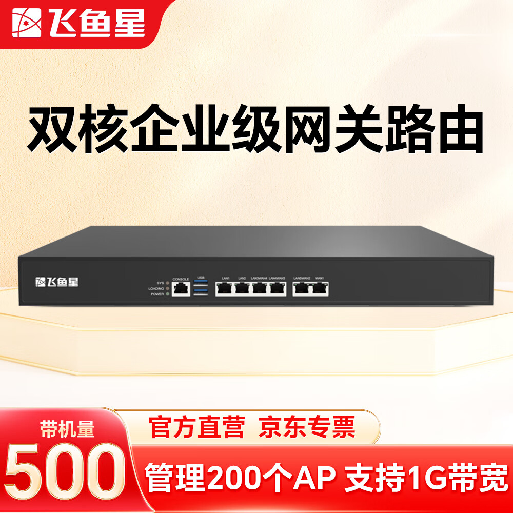 飞鱼星VEC40G 多WAN口全千兆VPN企业级路由器 内置AC防火墙 带机量500