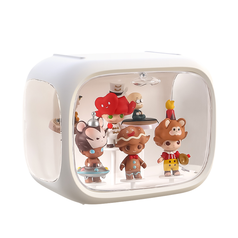毕亚兹免安装手办展示盒泡泡玛特收纳盒透明展示框太空舱盲盒防尘展示盒