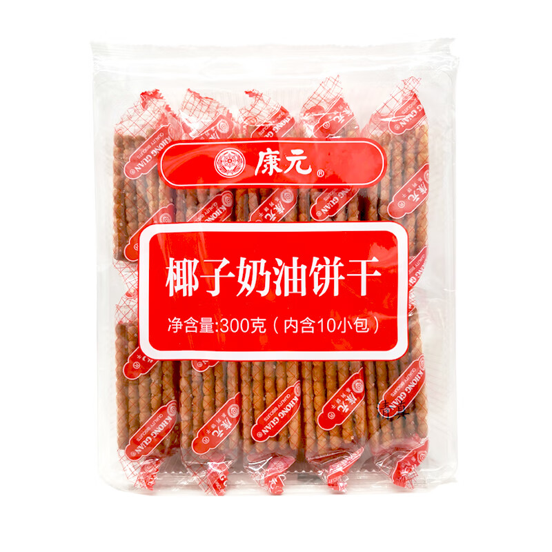 康元袋装300g小韧性酥脆甜味饼干 1袋