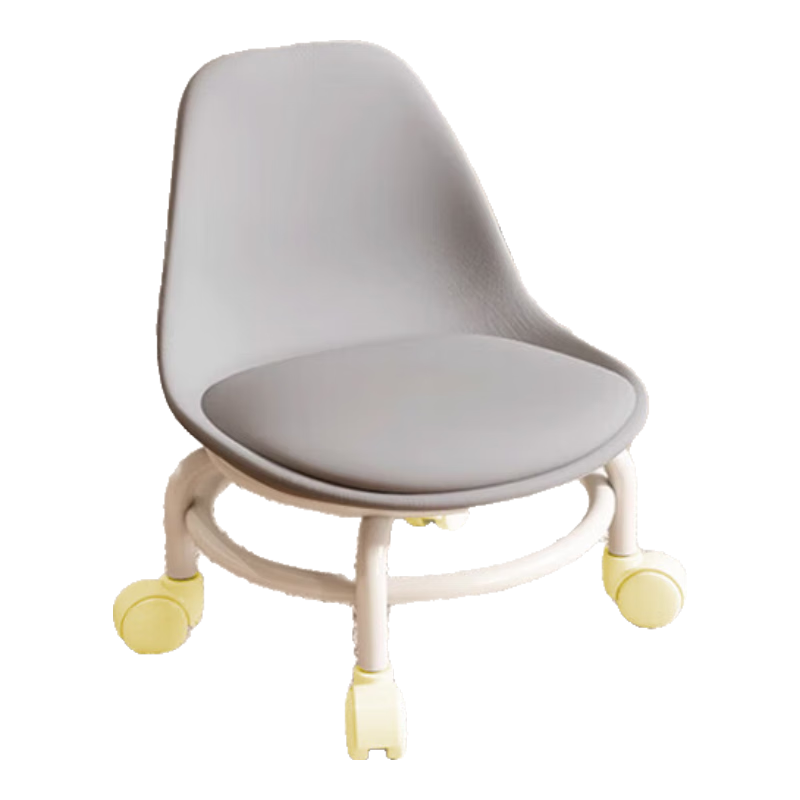 華愷之星凳子家用矮凳美縫吧臺凳帶娃神器學(xué)步美甲圓套帶輪凳子BY617灰色