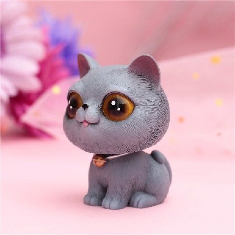 汽车摆件内饰品q版可爱萌猫咪蓝猫暹罗折耳猫品种猫摇头汽车摆件家居
