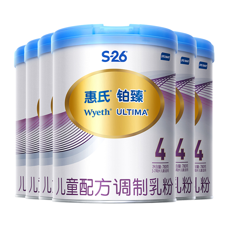 惠氏铂臻（Wyeth ULTIMA）儿童配方调制乳粉4段800g*6罐 (整箱装) 瑞士原装进口