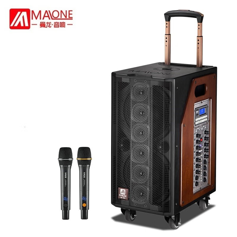曼龙(malone)户外k歌音响大功率重低音广场舞演唱带直播声卡无线话筒