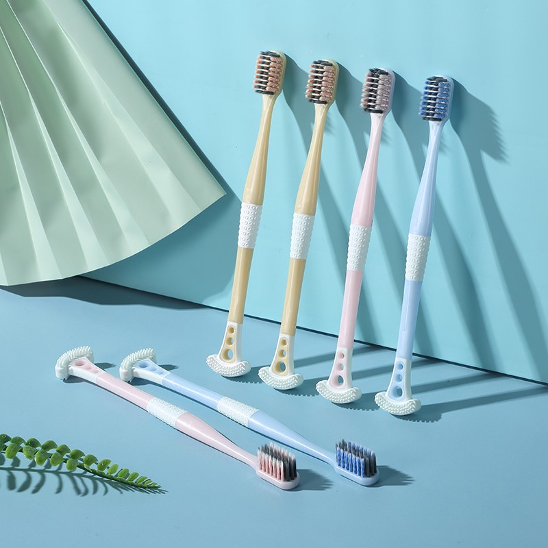 健 牙刷软毛刮舌苔牙刷多功能软毛成人牙刷盒装高档螺旋软毛 975两用牙刷盒装6支+定制礼盒香皂30g*6块 6支