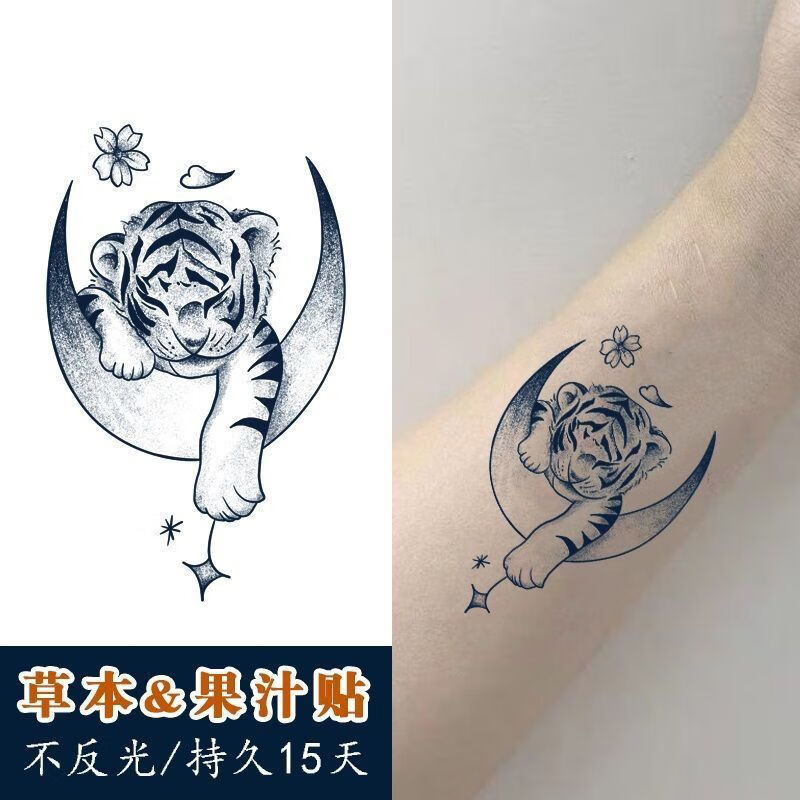 南欧世爵（Nou•Knight） 果汁草本纹身贴男女防水腕可爱半学生情侣纹身贴防水纹身贴纸 草本小老虎-3张高性价比高么？