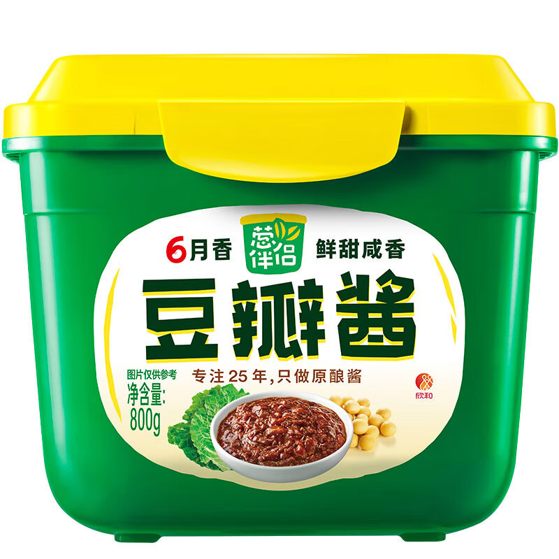 欣和葱伴侣6月香大酱六月鲜山东 黄豆酱 不辣的黄豆豆瓣酱800g