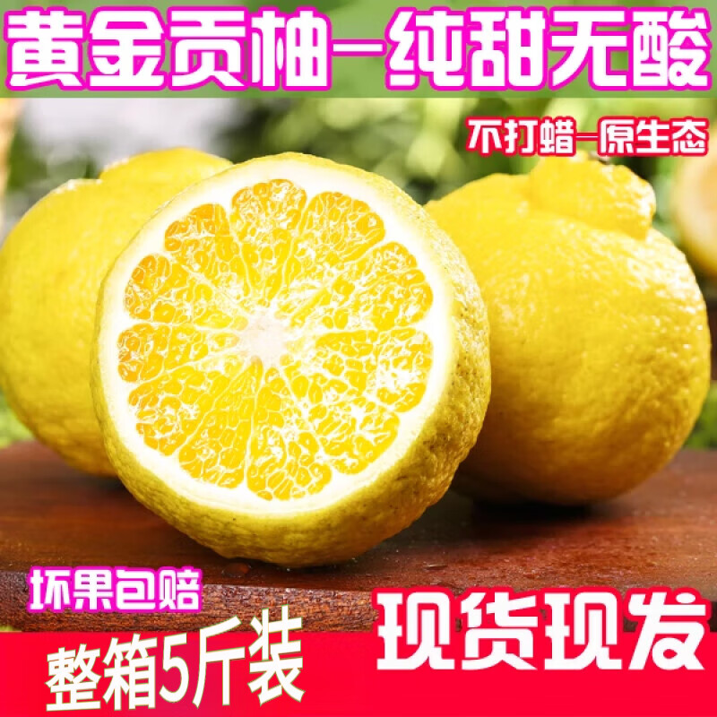 超甜洪江雪峰黄金贡柚湖南怀化5斤大果新鲜水果春香柚象山 5斤 中果-（果径70-75MM）