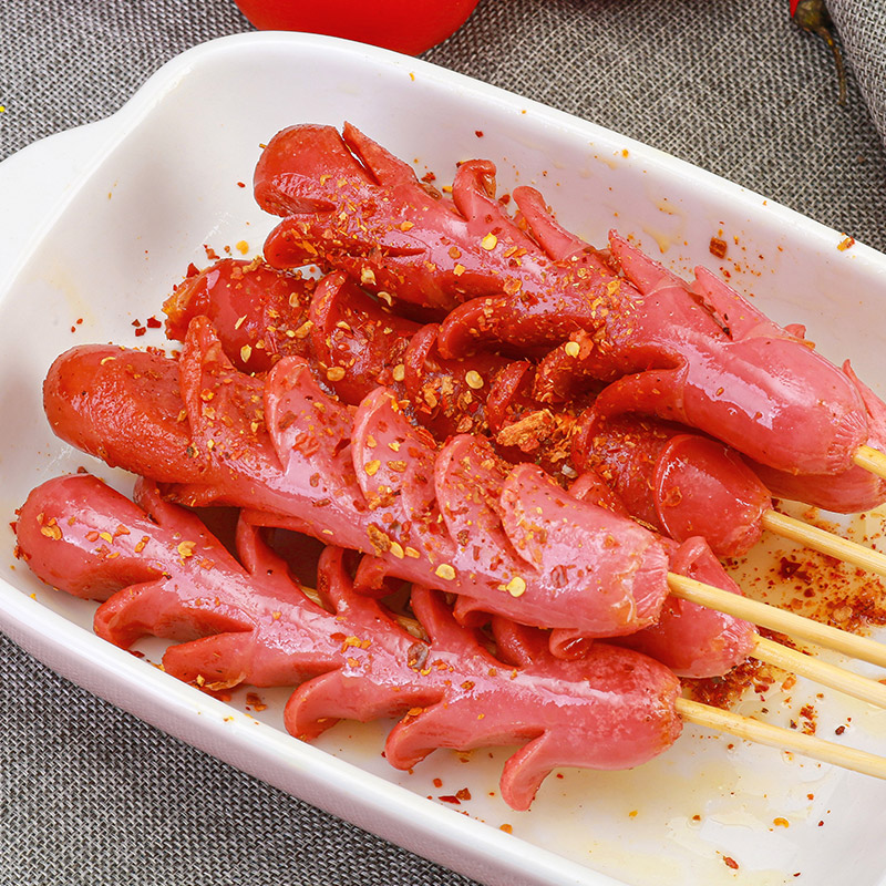 皓谦台式开花肠热狗香肠15支/包切花熏煮肠煎炸烧烤风味烤肠网