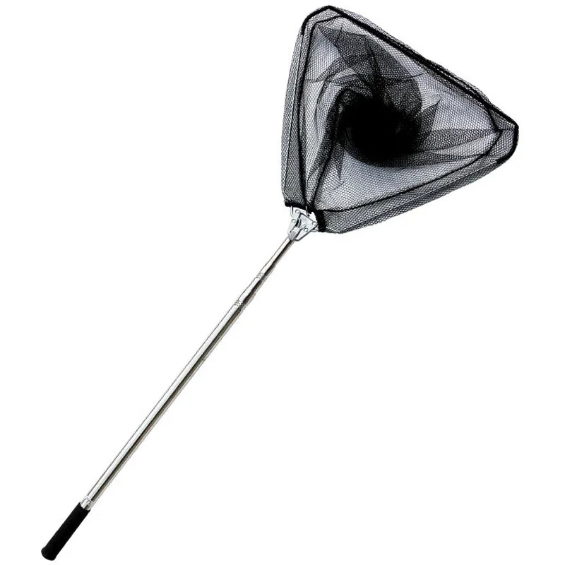 雅匠(yajiang)2023新款折叠实心抄网头可拆卸三角抄网网兜涂胶防挂