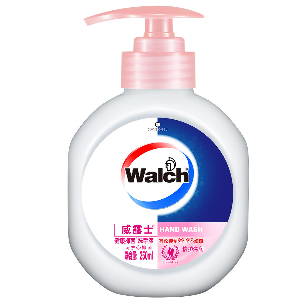 威露士（Walch）健康抑菌洗手液250ml*2瓶+补充装4袋 小瓶便携家用 有效抑菌99.9% 倍护滋润250ml*2+袋装250ml*4