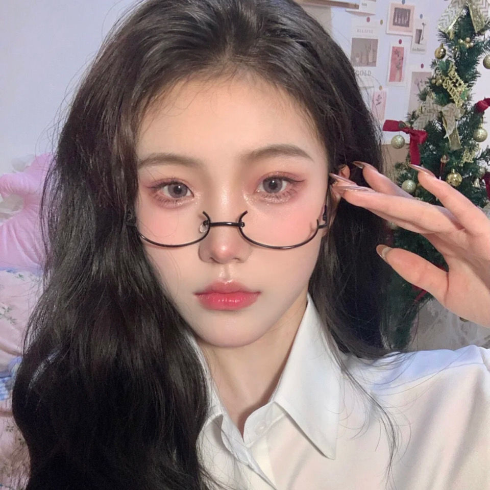 妙忆诗(miaoyishi)下半框眼镜架女日系软萌妹眼镜金属二次元动漫学生