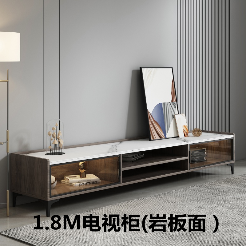 益鹤欧风电视柜轻奢岩板茶几电视柜组合客厅经济型卧室小户型电视机边