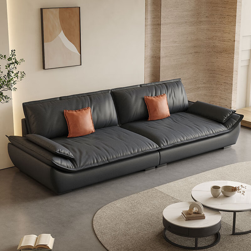 胜铁帆船沙发意式极简科技布布客厅小户型现代简约轻奢三人位直排