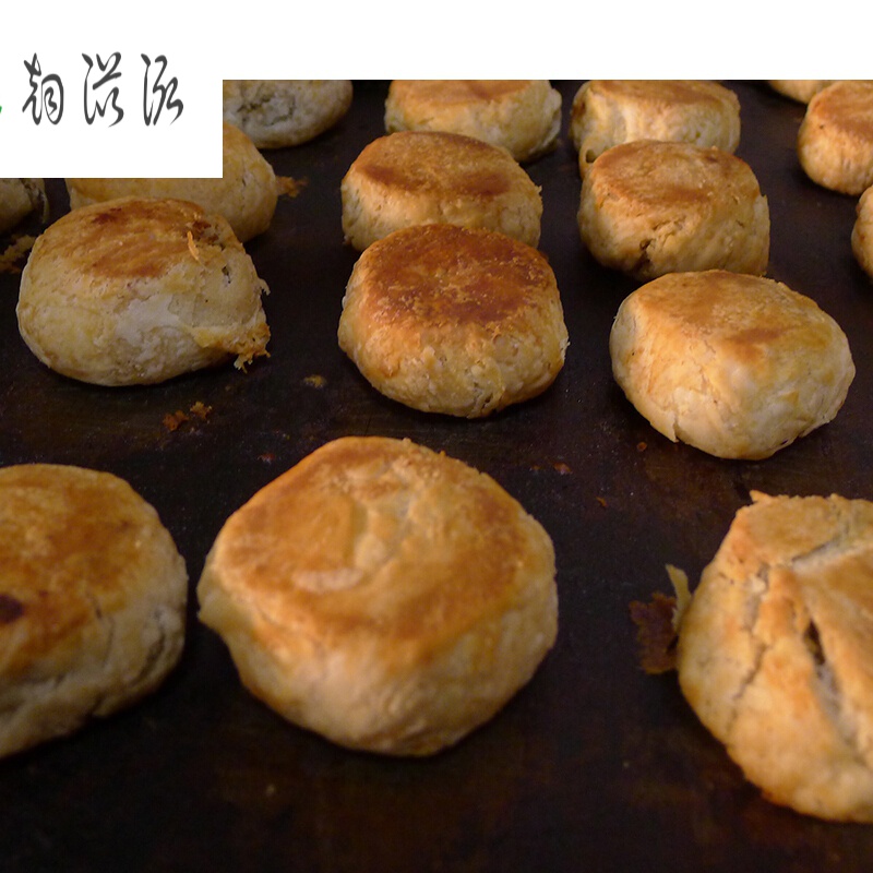特产手工老式南耀离传统绿豆饼糕点心面包红豆板栗饼 现烤红豆饼2包!