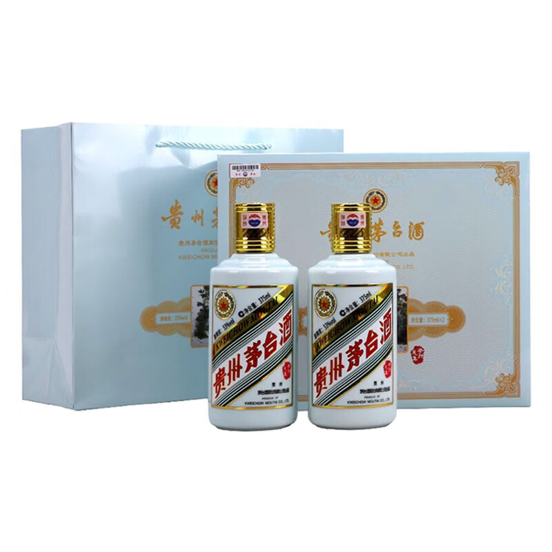 moutai 茅台 53度酱香型白酒 兔年生肖 375ml*2瓶 礼盒装