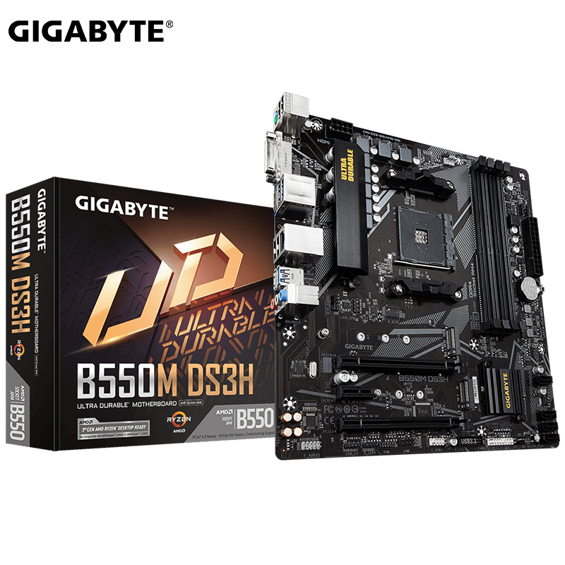 技嘉 b450/550游戏主板 支持amd r5 5600x 5800x am4锐龙 5700g b550m